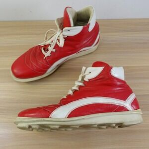 ICEBERG‎ Shoes Mens 10 Red Sneakers High Top Leather Skywalk Casual Luxury ITALY